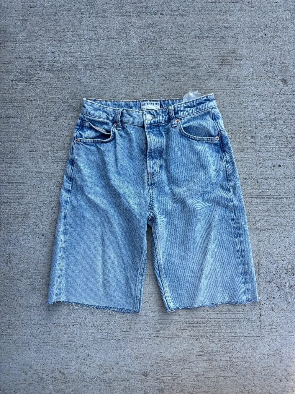 We The Free Free People Light Wash Cutoff Denim Long Shorts - Size 26